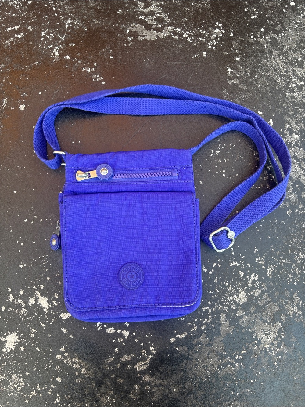 Kipling Purplish Blue Eldorado Mini Multi-Compartment Crossbody Bag